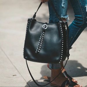 Vegan leather studded handbag